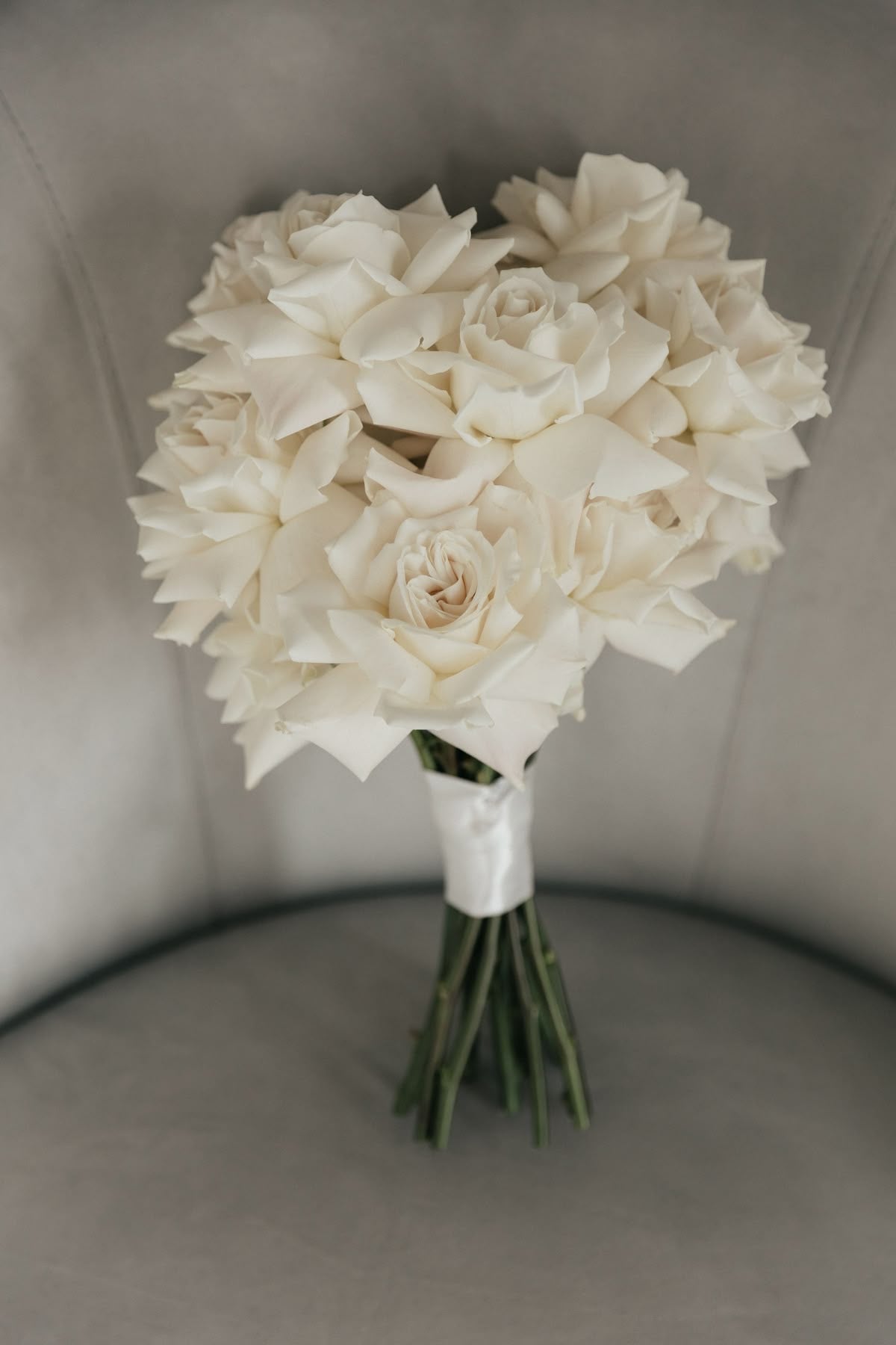 «Snowfall» wedding bouquet, French white roses