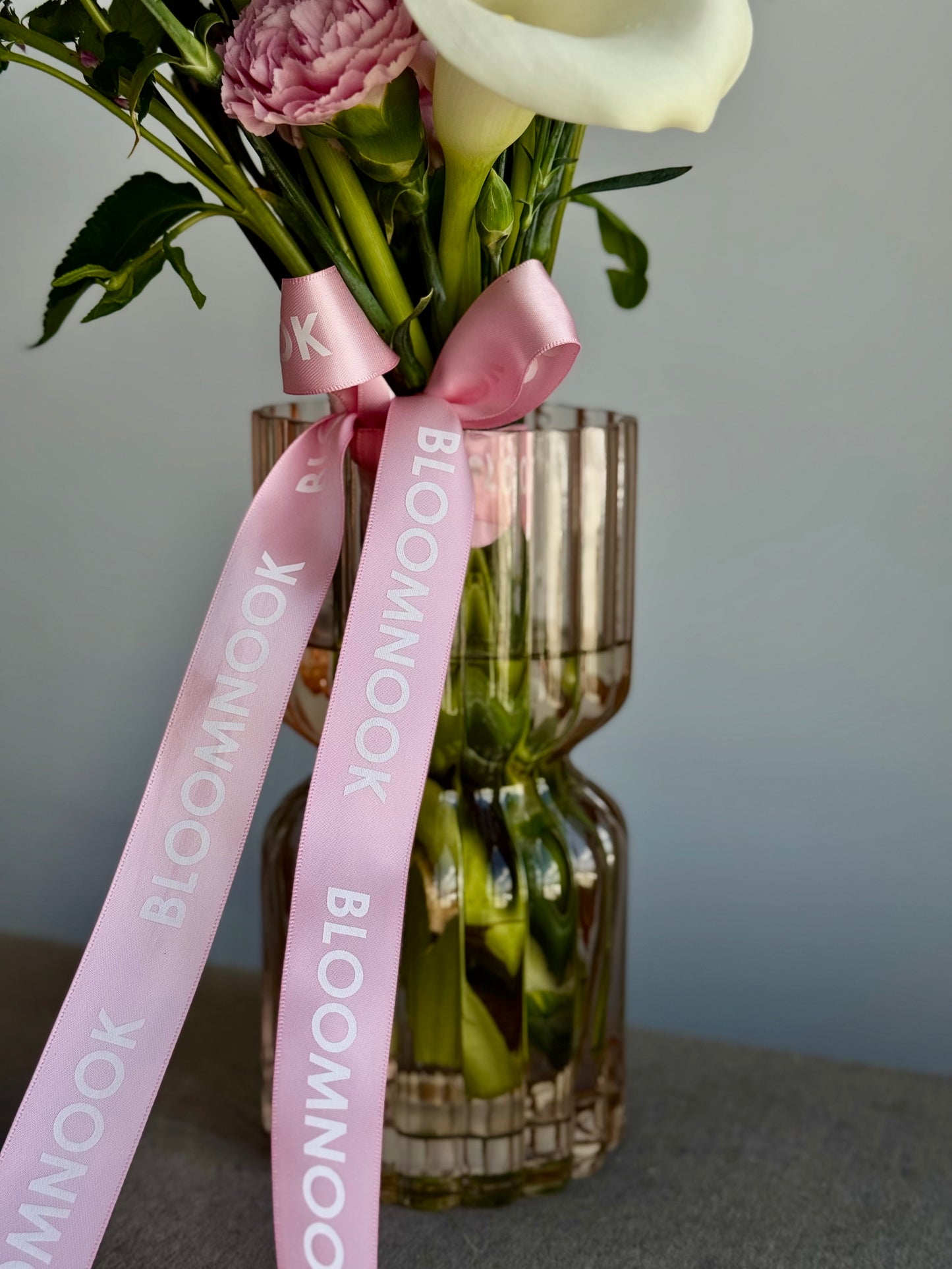 «Garden vase» carnations, nerine, calla lily, anthurium