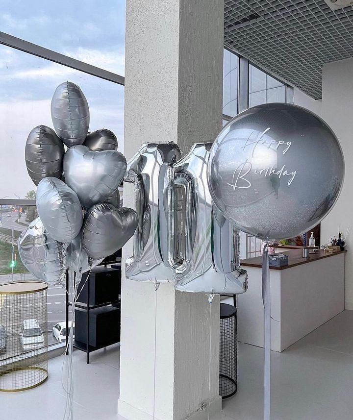 «Silver heart» balloons