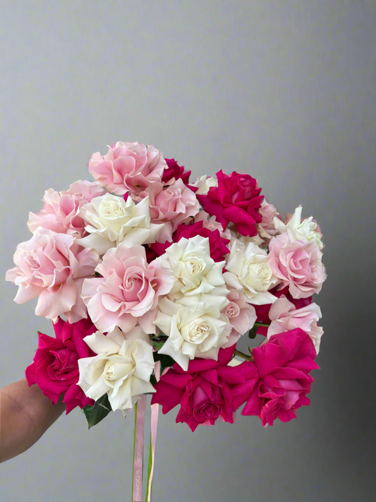 «Mix french roses» french pink, white roses