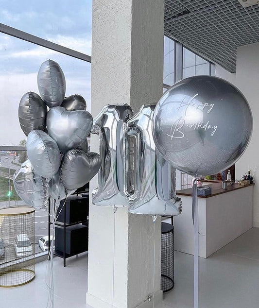 «Silver heart» balloons