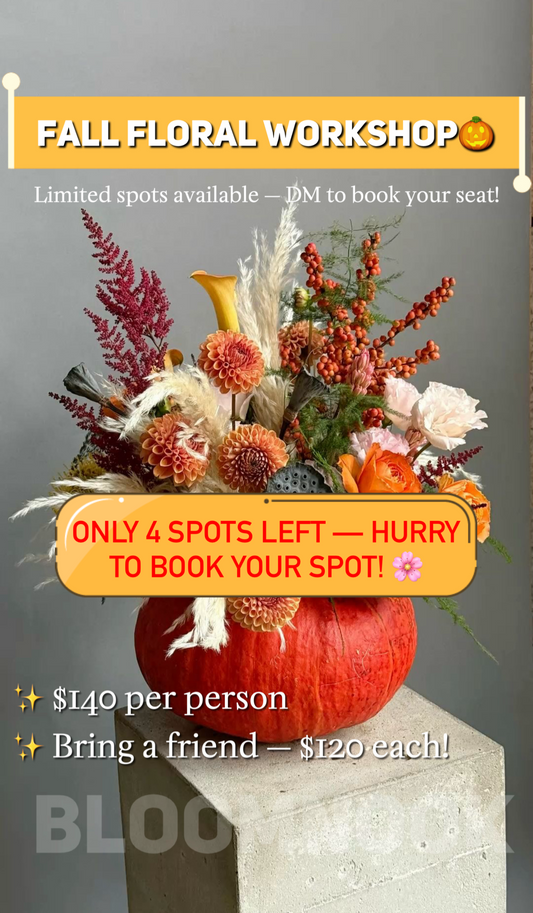 🍁 Fall Floral Workshop — Create Your Own Pumpkin Arrangement! 🎃